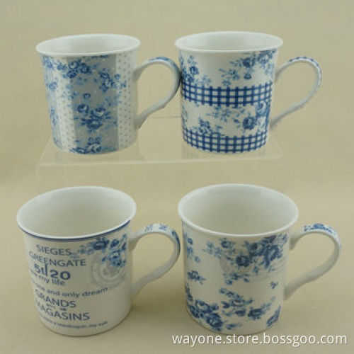Soup Mug, Blue and White Design, New Item, Color Box with Window